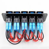 12V-24V 5 Gang Blue Rocker Switch Panel Circuit Breaker Boat Marine