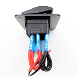 12V-24V 5 Gang Blue Rocker Switch Panel Circuit Breaker Boat Marine