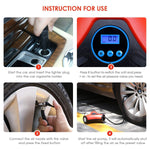 12V Dc Auto Tire Inflator With Digital Display Up To 150Psi 120W