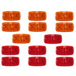 14X Trailer Marker Led Light Double Bullseye Red/Amber