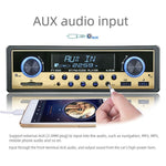 1 DIN Car MP3 Player Bluetooth Radio 2 USB AUX Input 12V Gold