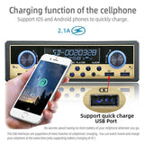 1 DIN Car MP3 Player Bluetooth Radio 2 USB AUX Input 12V Gold