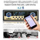 1 DIN Car MP3 Player Bluetooth Radio 2 USB AUX Input 12V Gold