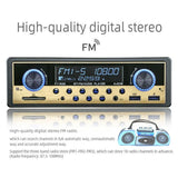 1 DIN Car MP3 Player Bluetooth Radio 2 USB AUX Input 12V Gold