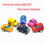 12Pack Pull Back Vehicles Mini Diecast Toy Set for Toddlers & Kids